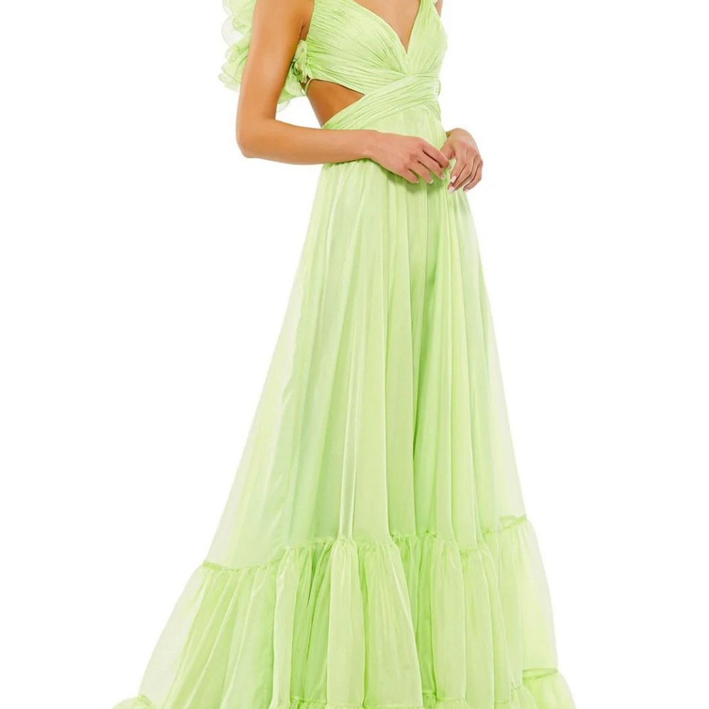 Mac Duggal RuffledTiered Cut Out Chiffon Gown (8) 67911